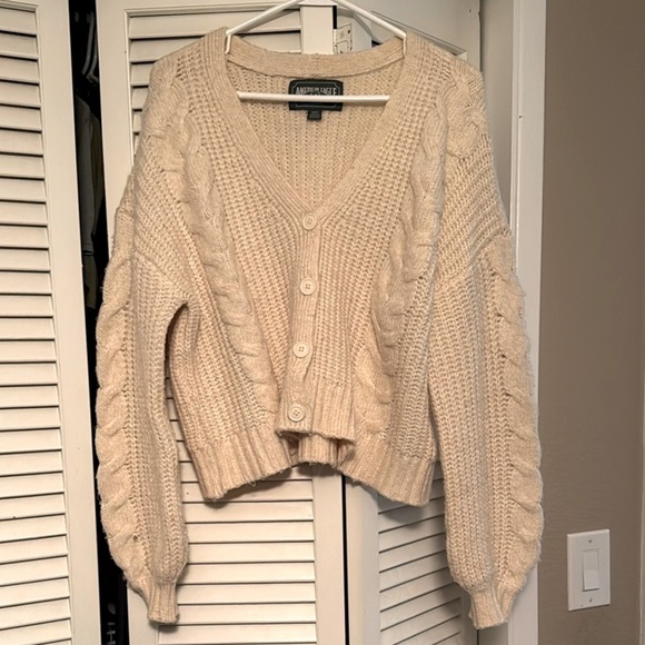 American Eagle Outfitters Sweaters - American Eagle Cream Cable Knit Cardigan